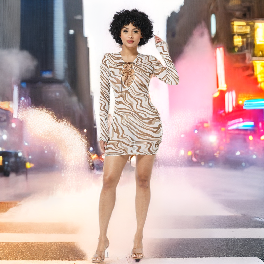 FZ Women's Printed Mesh Dress - FZwear