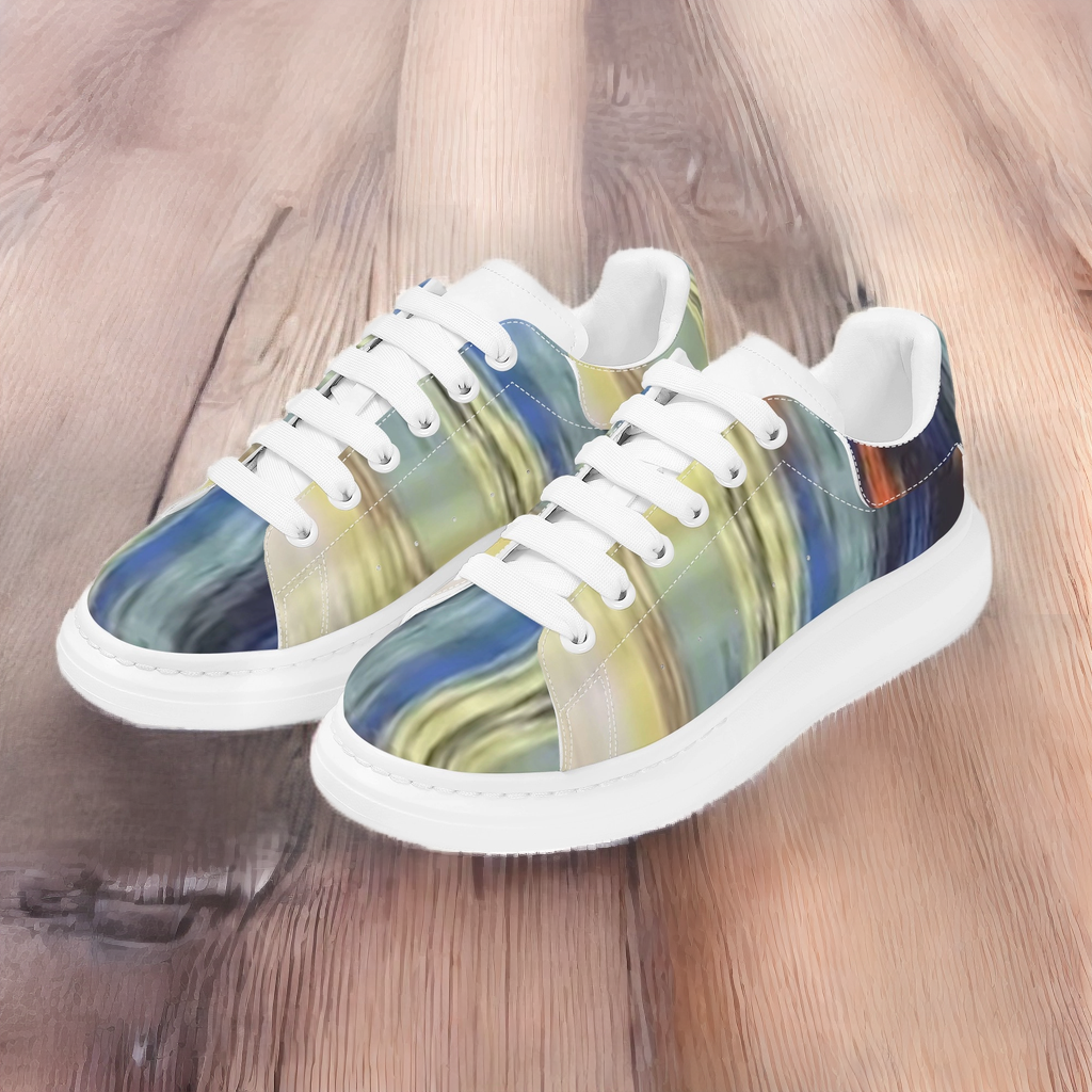 FZ Women's White Tongue Low Top Chunky Shoes - FZwear