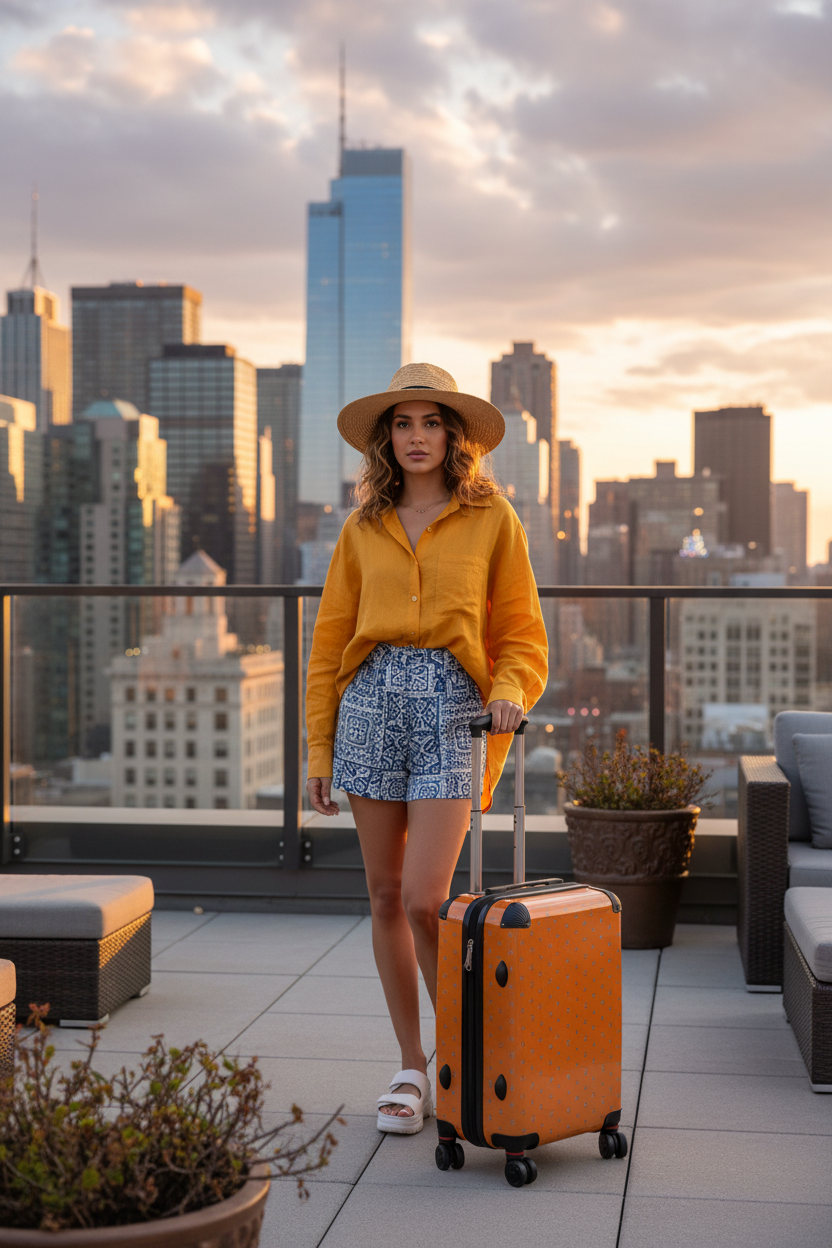 Orange Suitcase - Rooftop