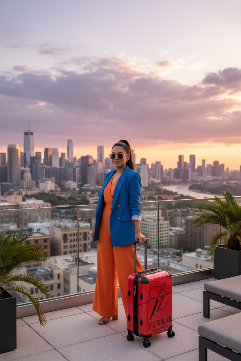 Red FZwear Suitcase - Rooftop