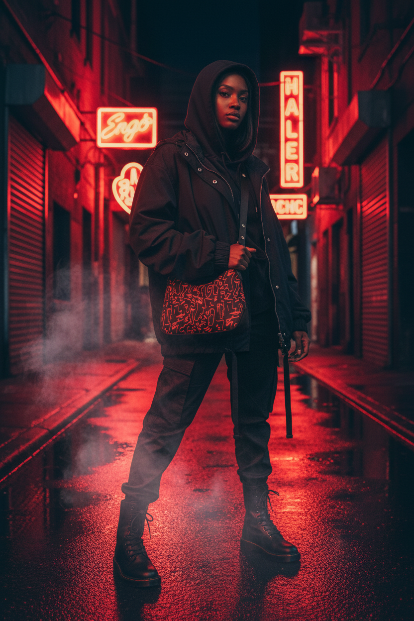 Red Neon Bag - Alley