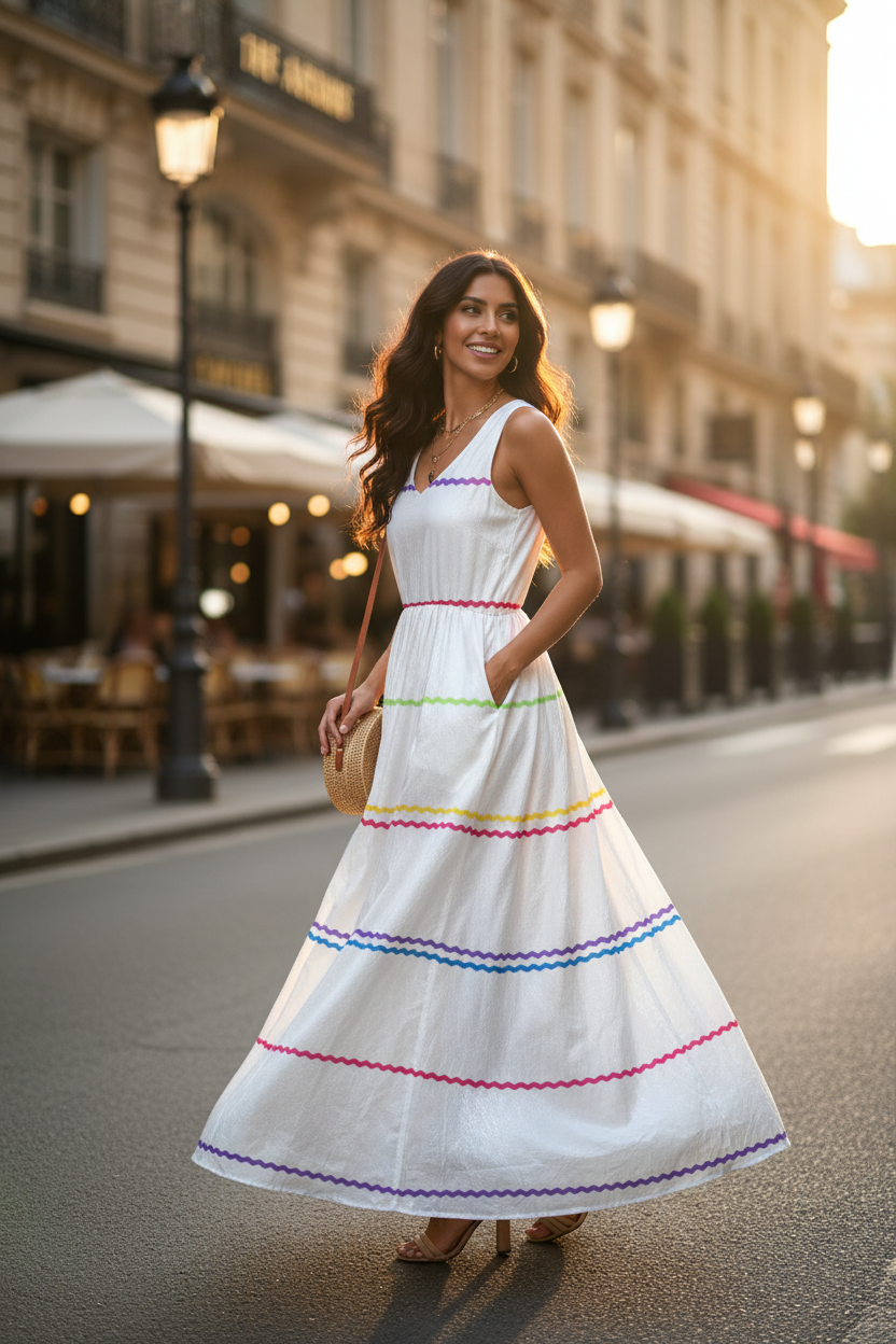 White Stripe Dress - Urban Street