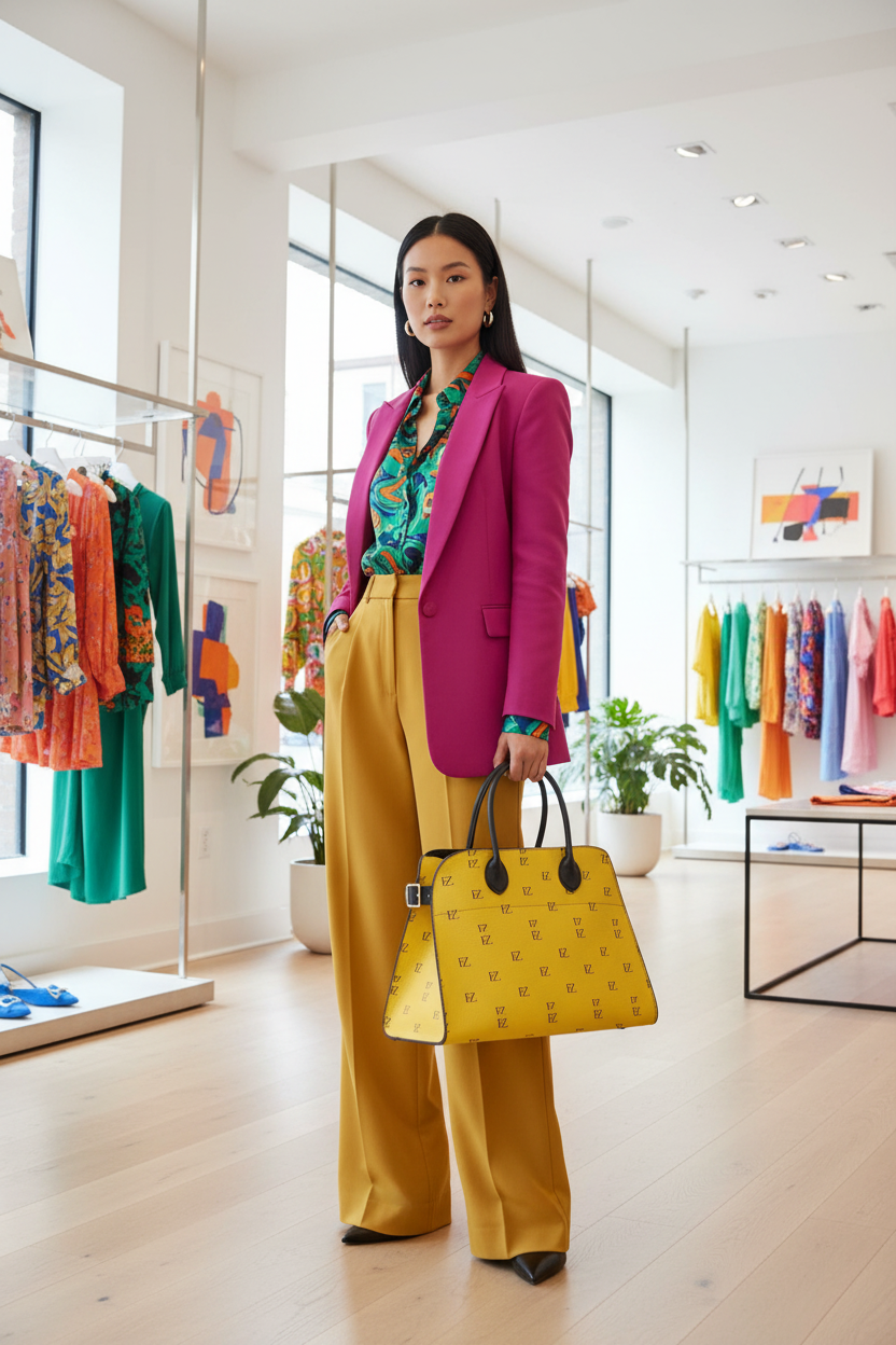 Yellow Monogram Tote - Boutique
