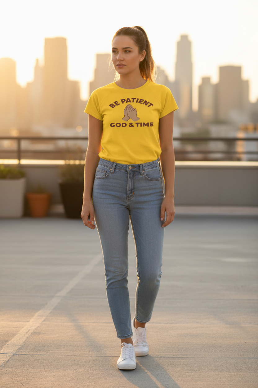 Yellow tee, rooftop