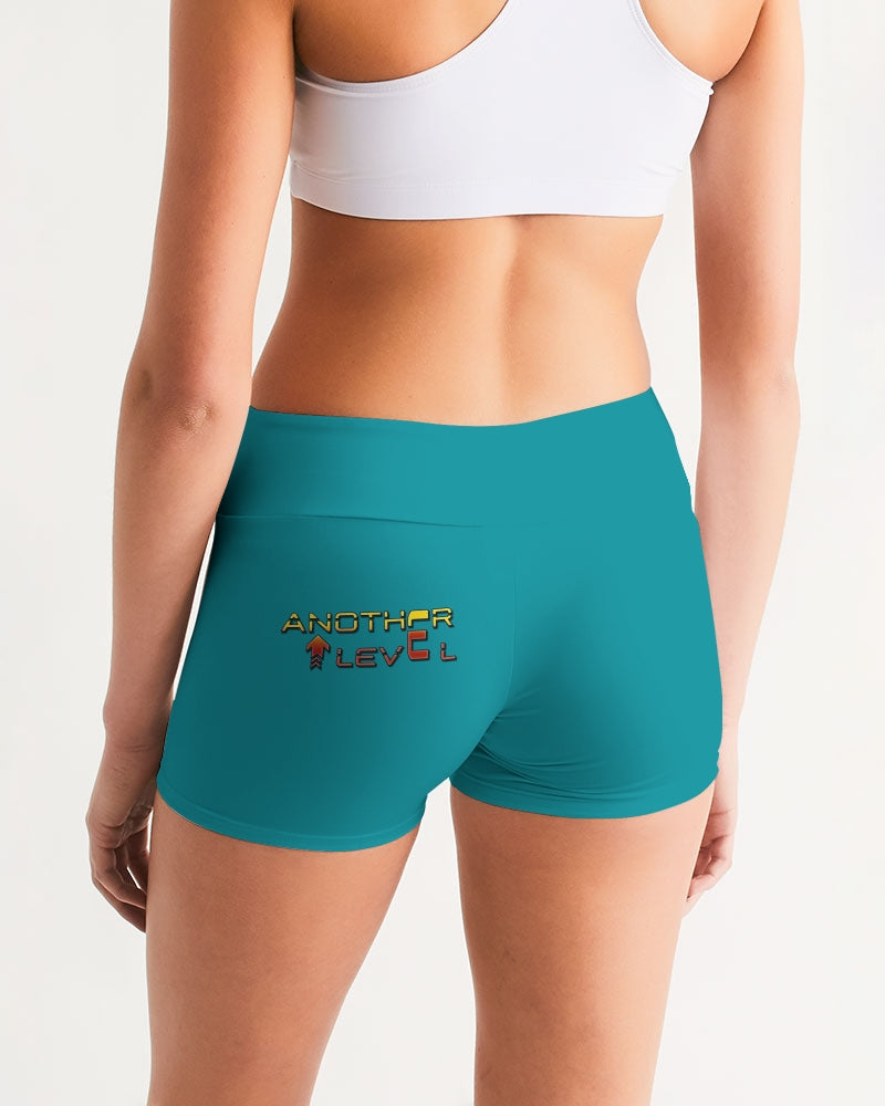 blue sky women's mid-rise yoga shorts