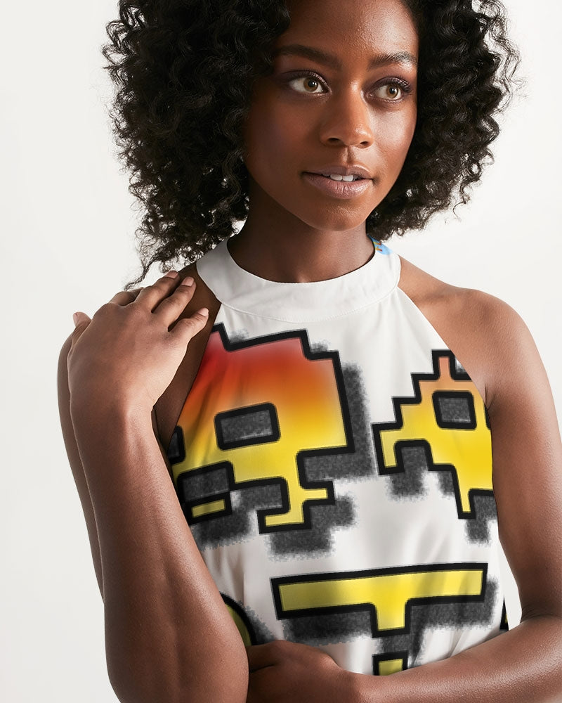 white flite women's halter dress