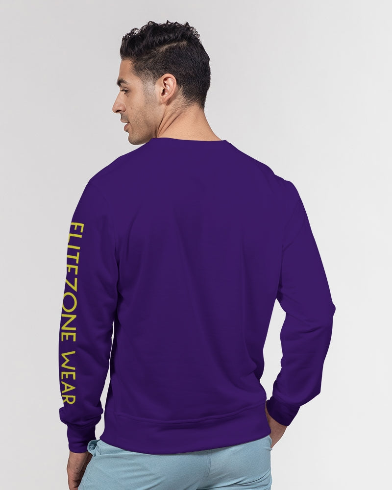purple flite men's classic french terry crewneck pullover