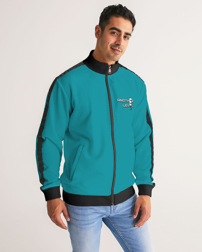 blue sky men's stripe-sleeve track jacket