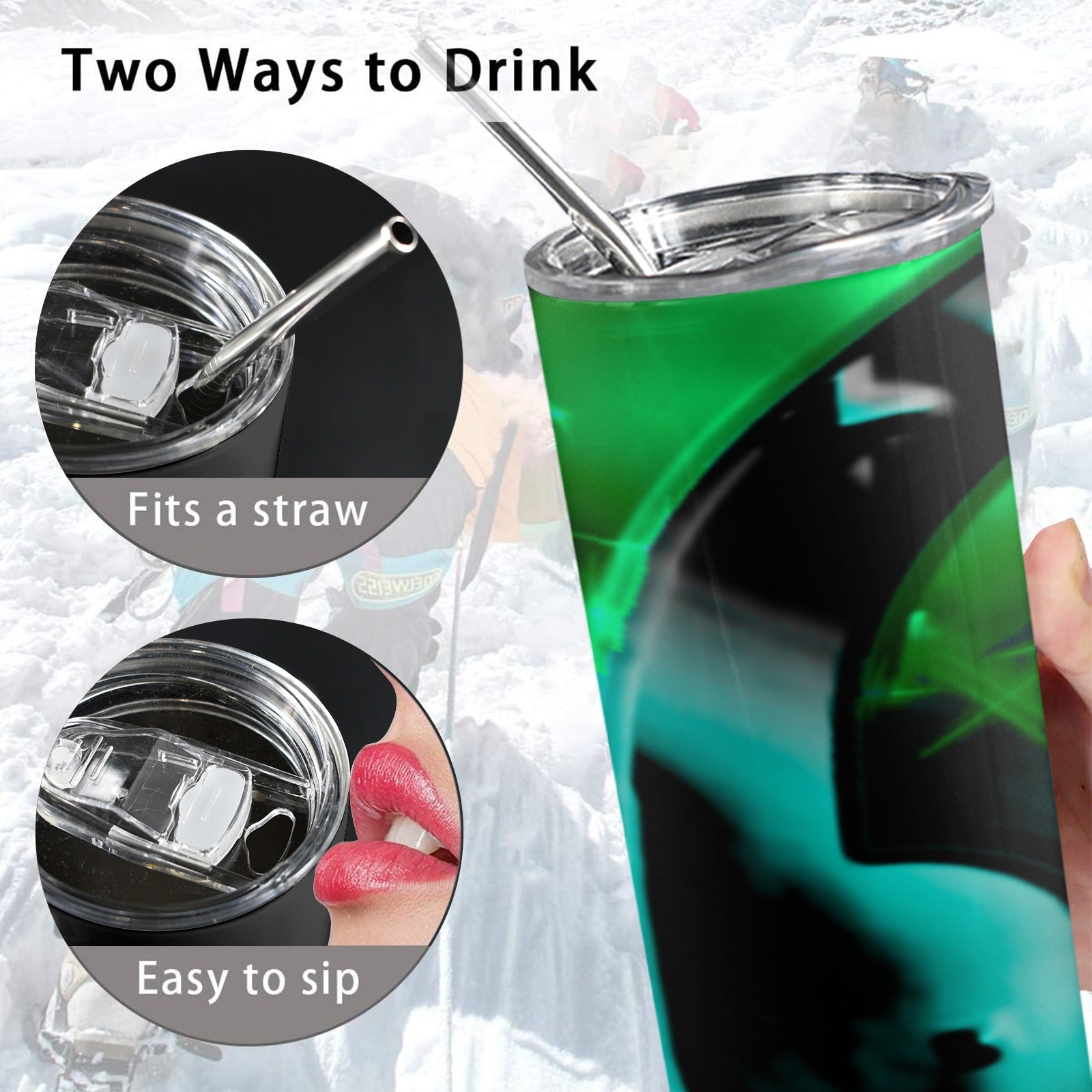 fz cold cup 20oz tall skinny tumbler with lid and straw