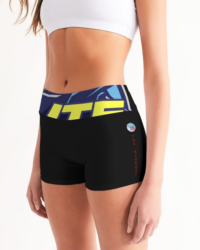 smokin black women's mid-rise yoga shorts