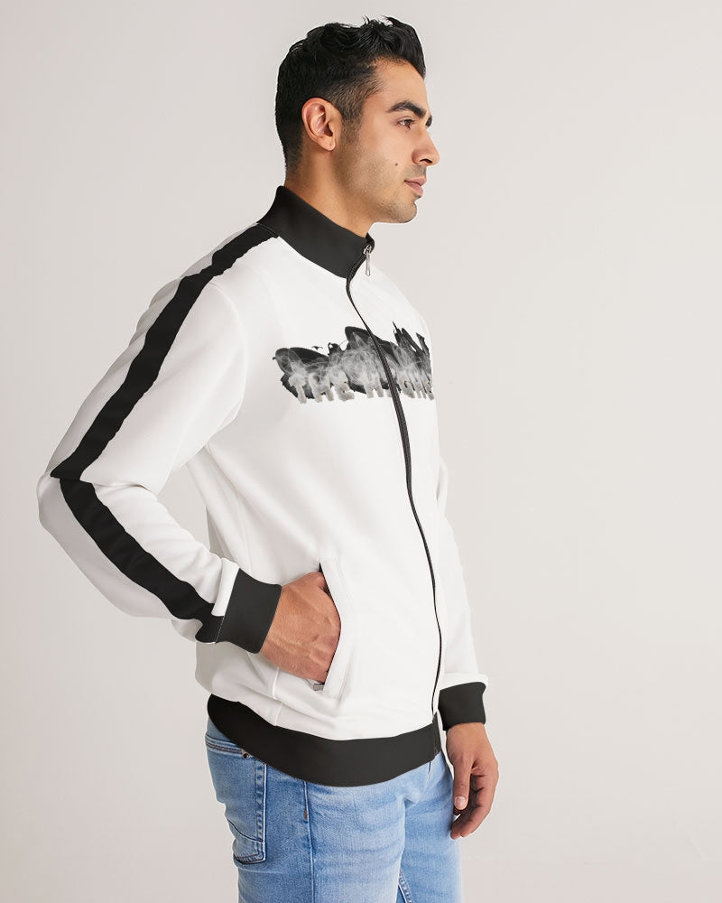clean stamp men's stripe-sleeve track jacket