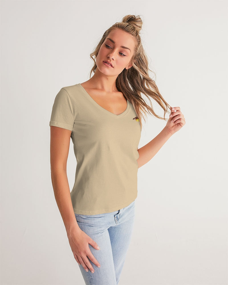 the beige zone women's v-neck tee