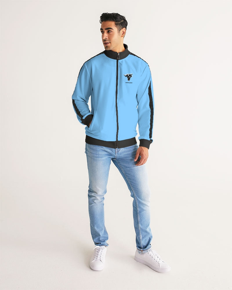 blue sky zone men's stripe-sleeve track jacket