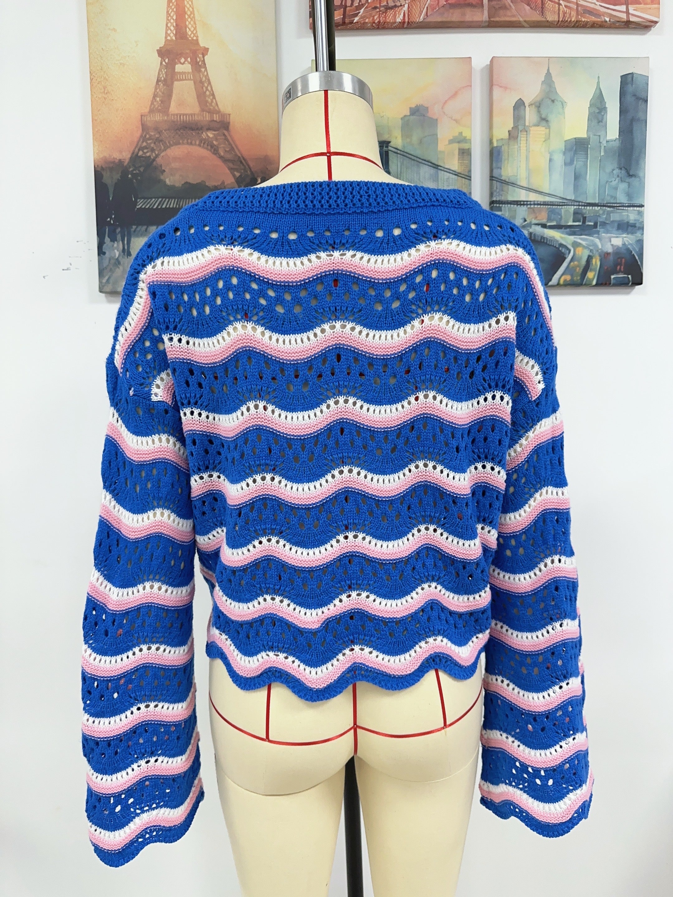 autumn winter women clothing long sleeve round neck knitted striped sweater women