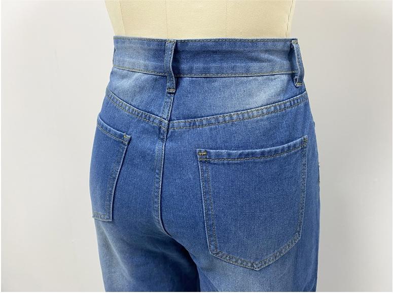 FZ Women's Ripped Frayed Wide Leg Denim Pants - FZwear