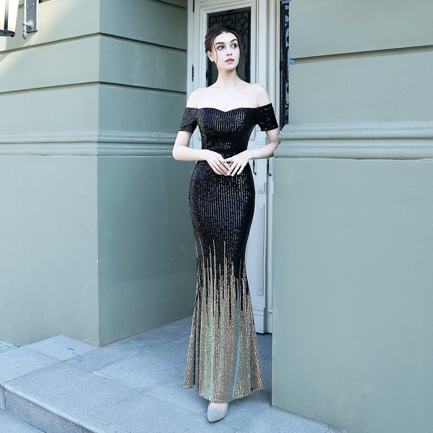 FZ Women's Sequined Fishtail Etiquette Formal Evening Dress - FZwear