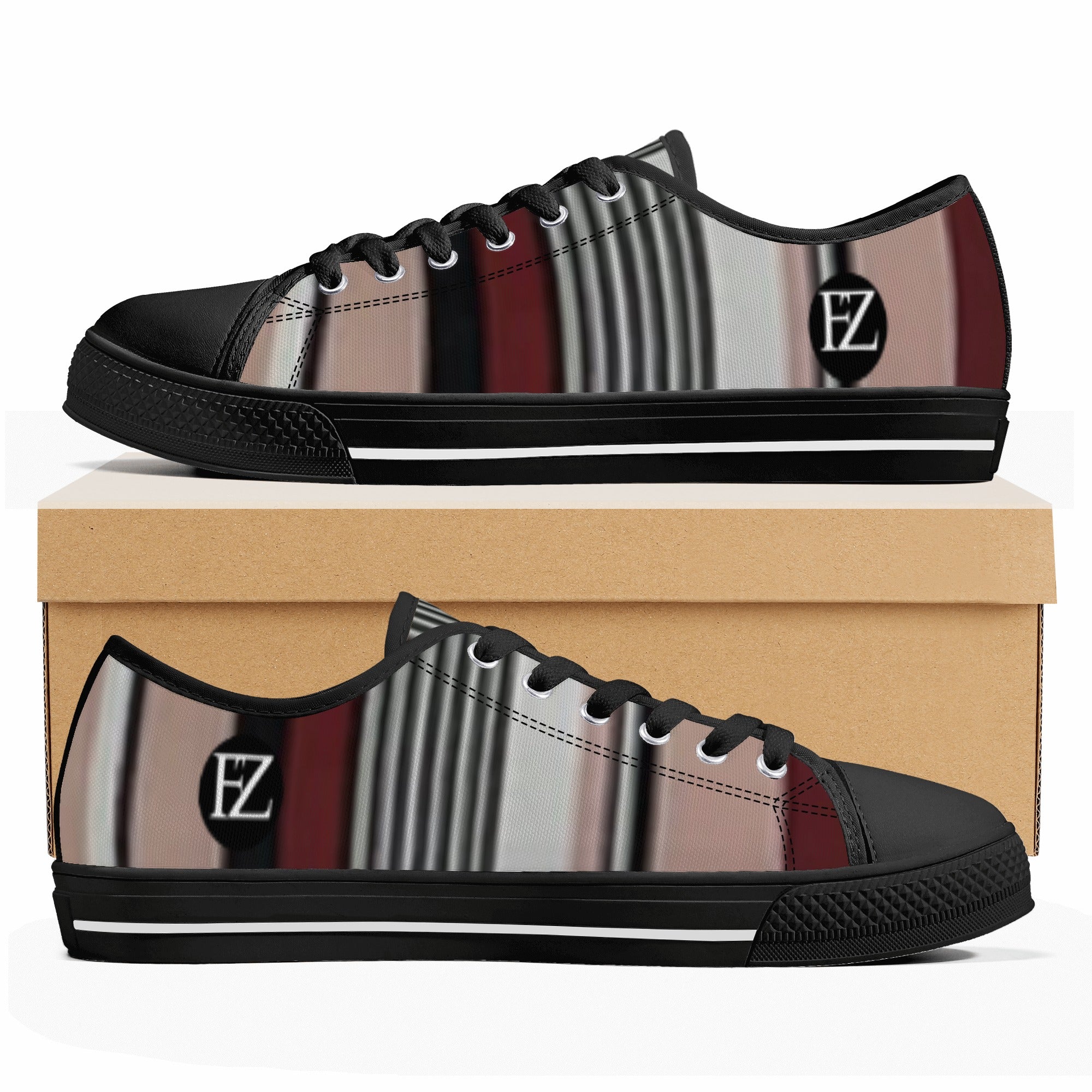 Men's Low Top Canvas Shoes With Customized Tongue - FZwear