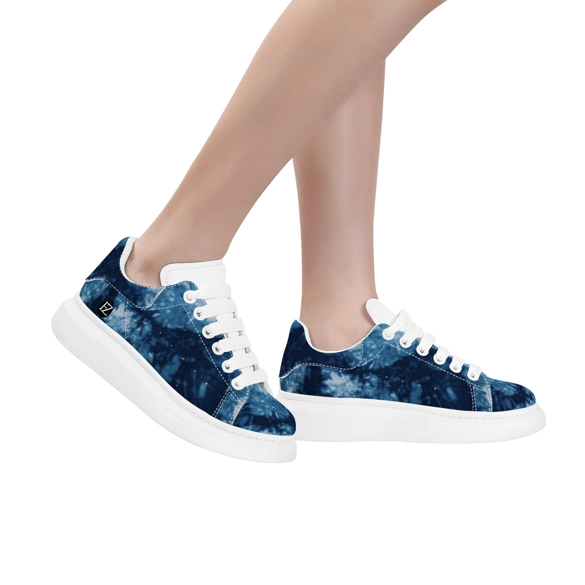 FZ Women's White Tongue Low Top Chunky Shoes - FZwear