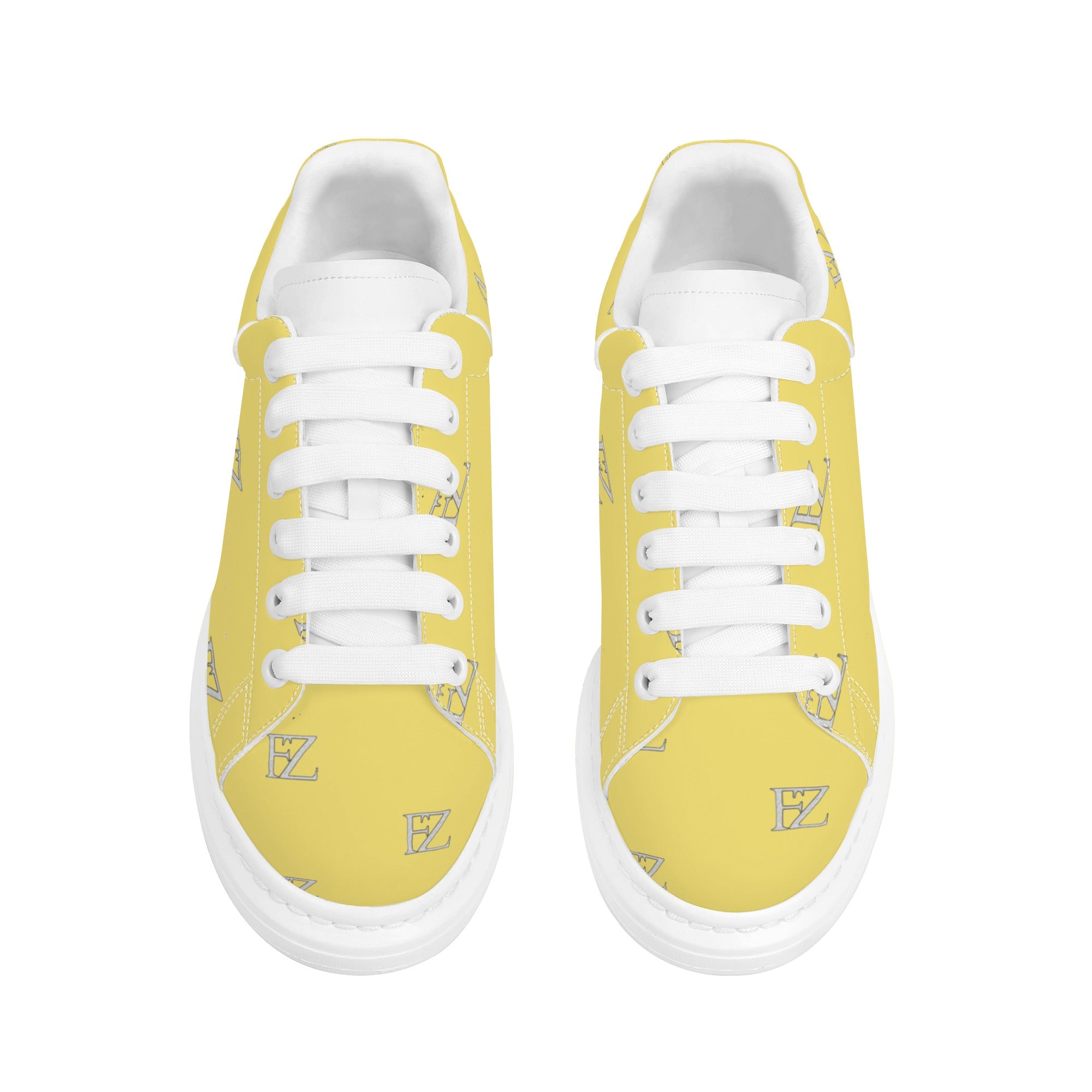 FZ Women's White Tongue Low Top Chunky Shoes - FZwear