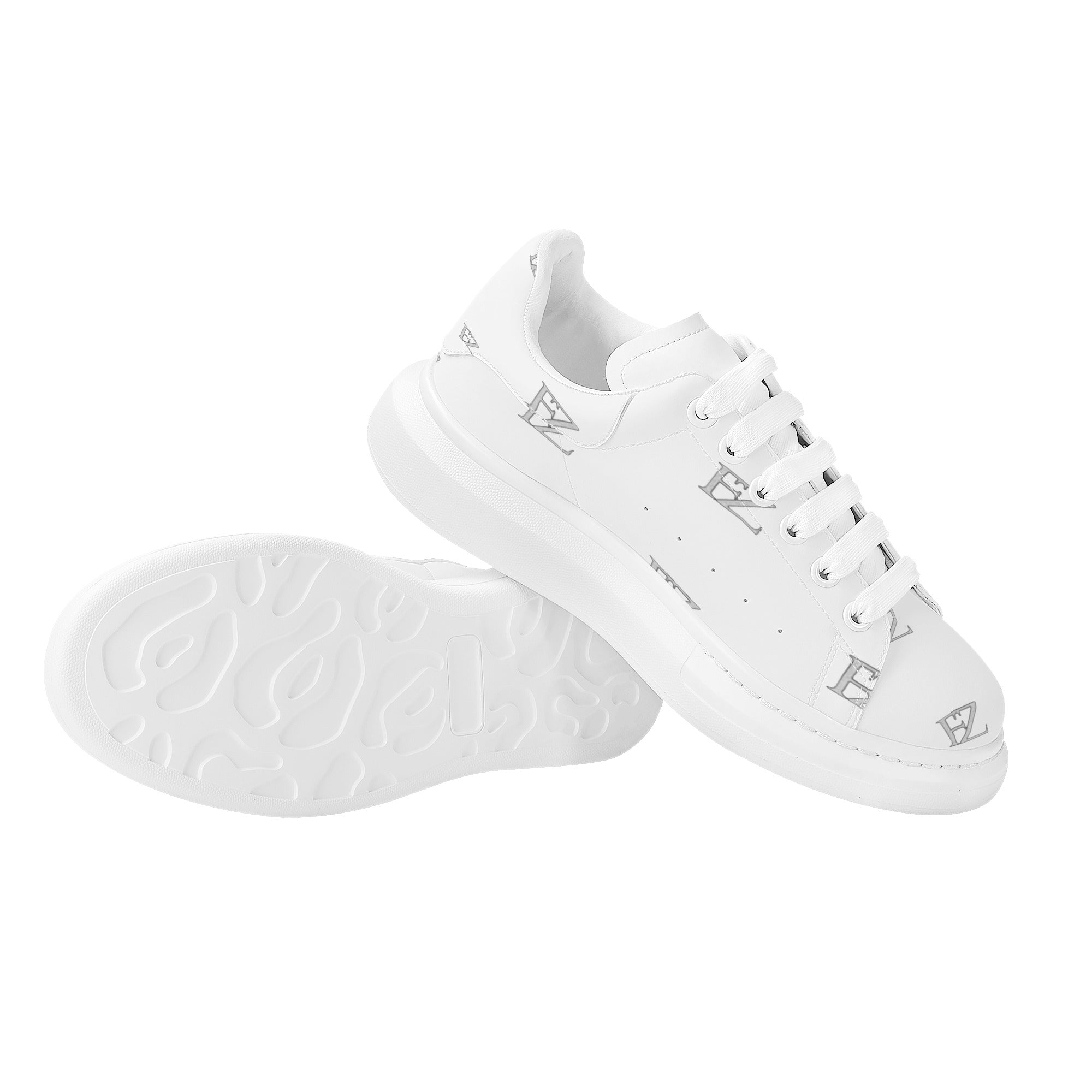 FZ Women's White Tongue Low Top Chunky Shoes - FZwear