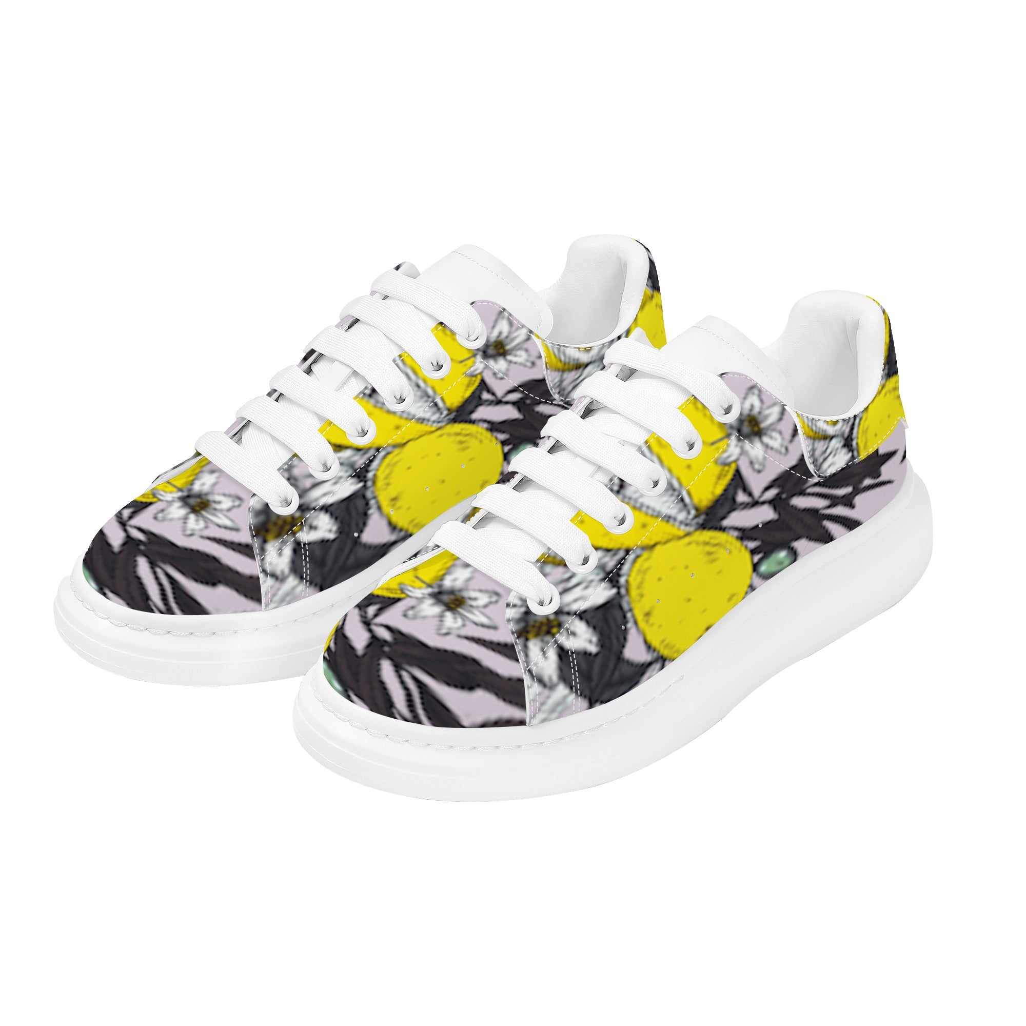 FZ Women's White Tongue Low Top Chunky Shoes - FZwear