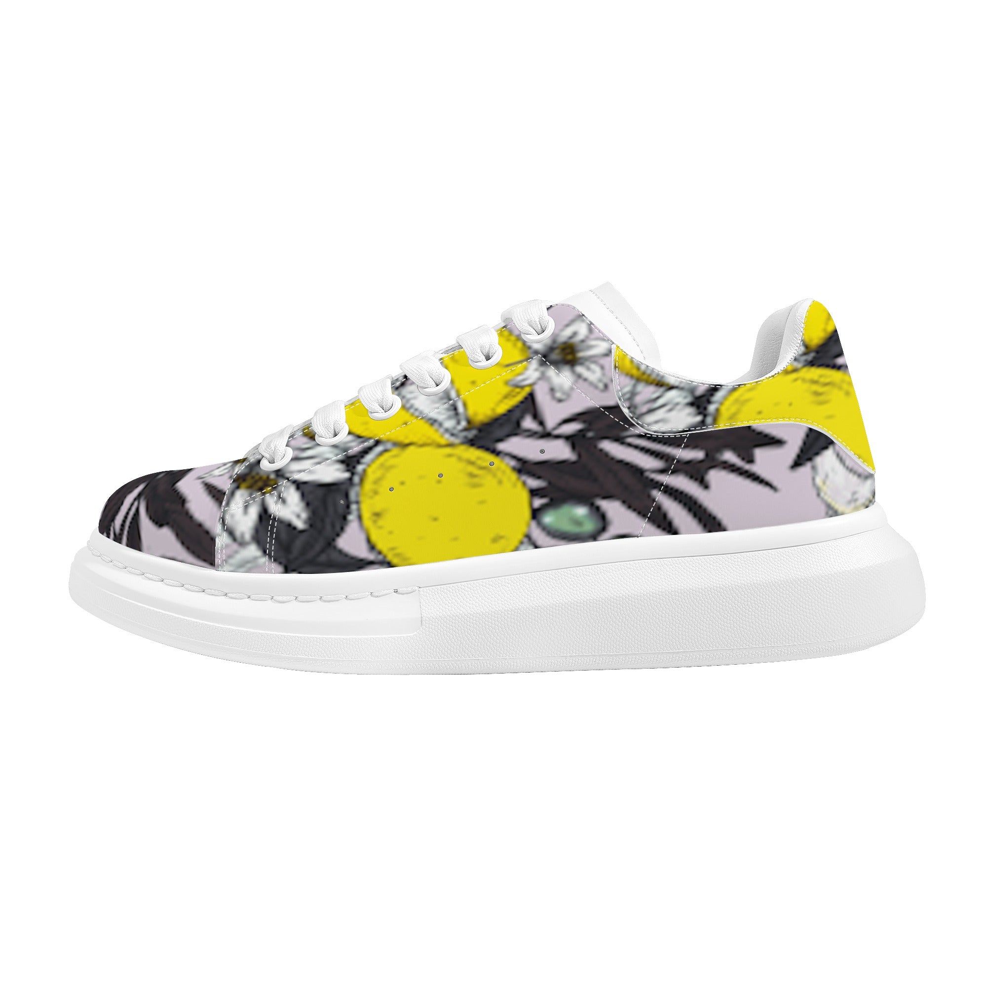 FZ Women's White Tongue Low Top Chunky Shoes - FZwear