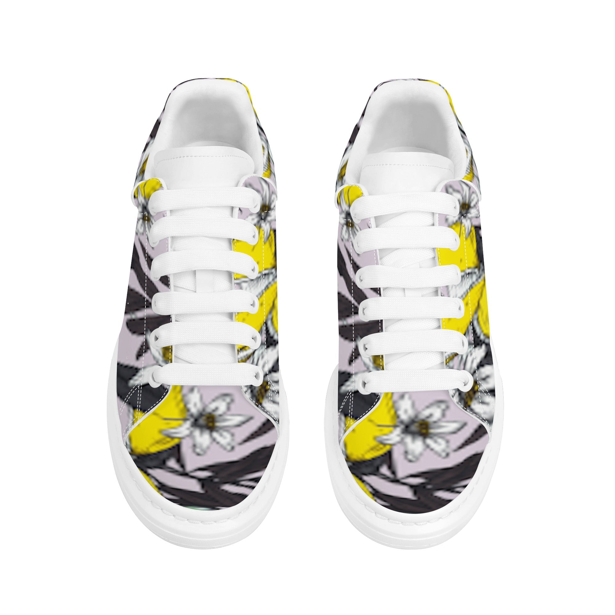 FZ Women's White Tongue Low Top Chunky Shoes - FZwear