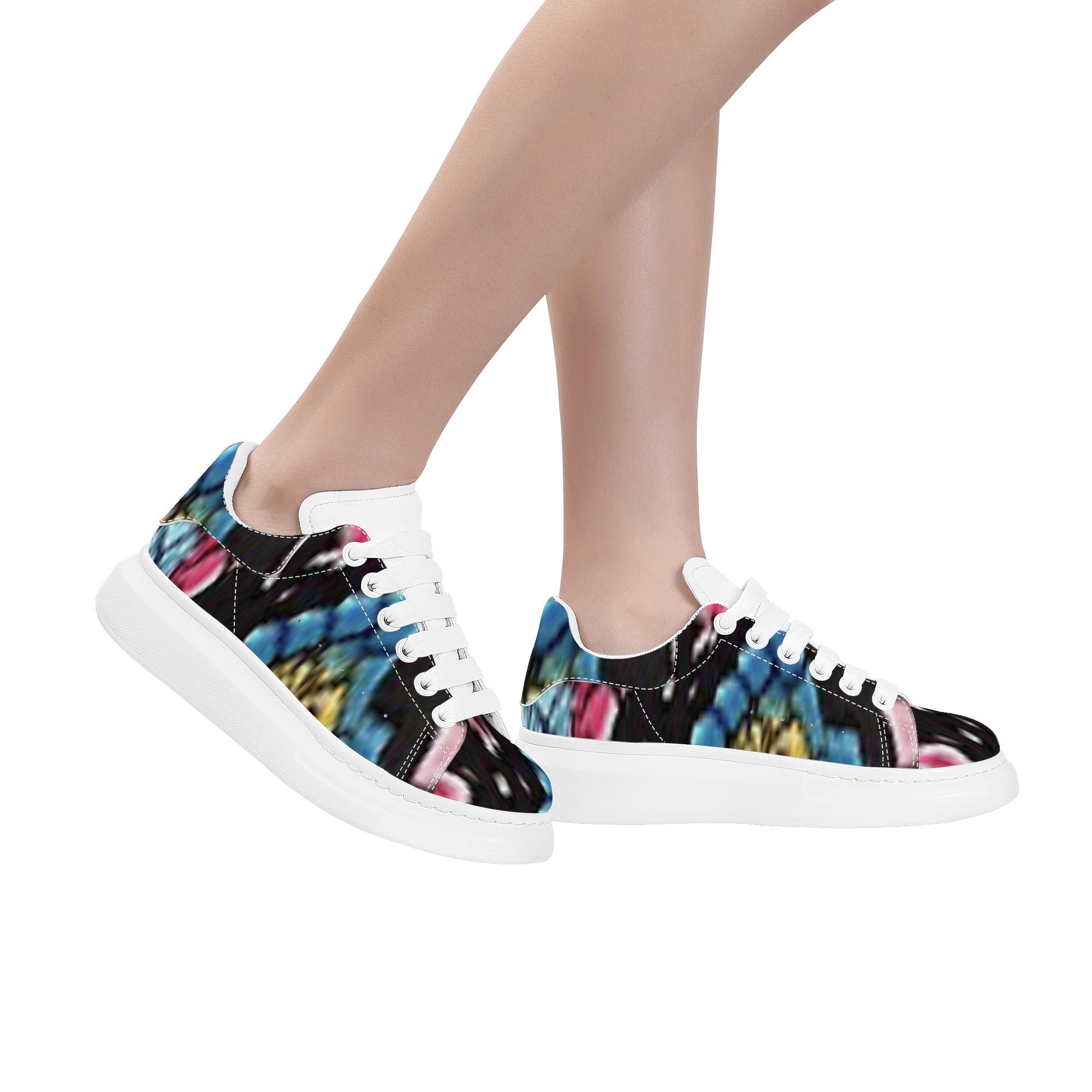 FZ Women's White Tongue Low Top Chunky Shoes - FZwear