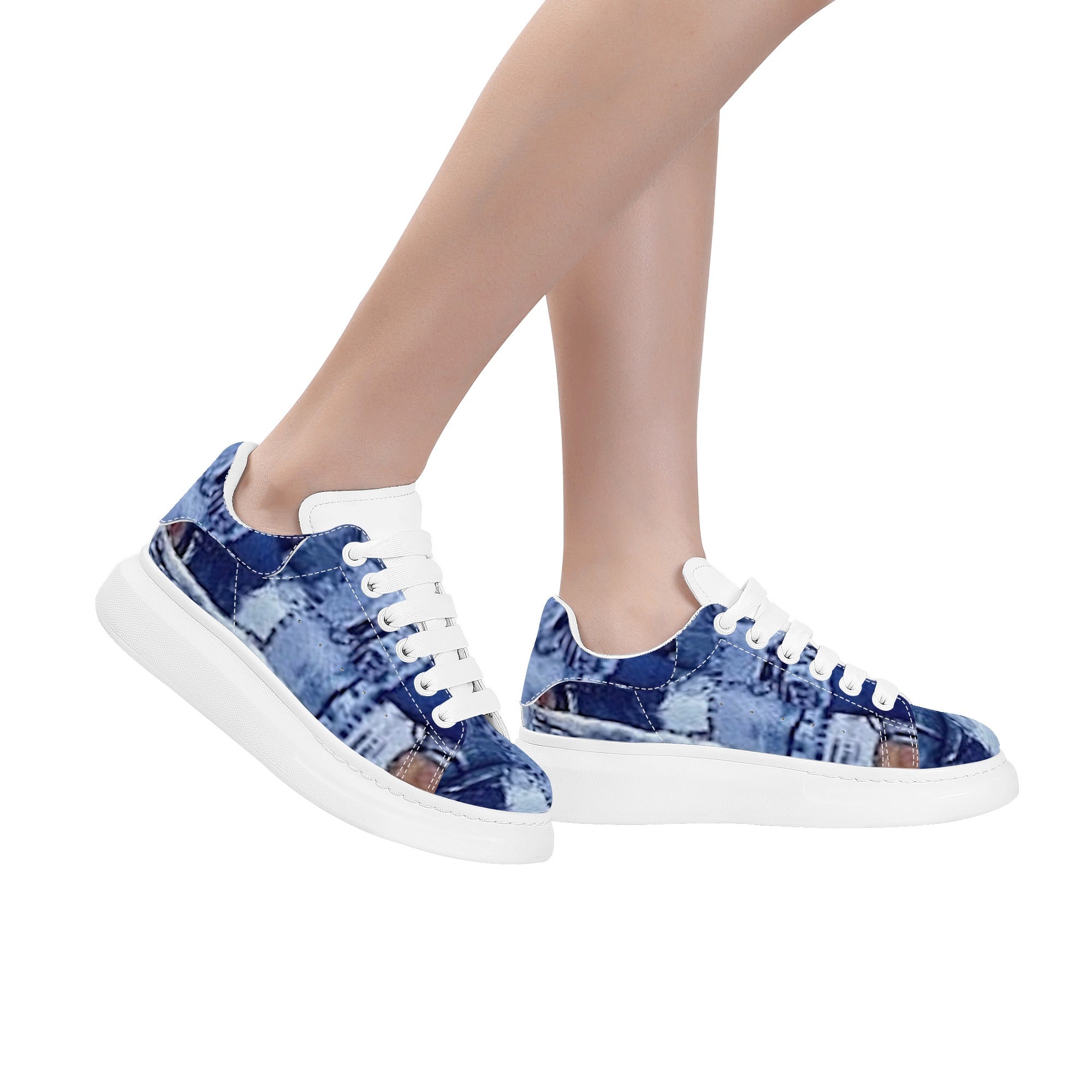 FZ Women's White Tongue Low Top Chunky Shoes - FZwear