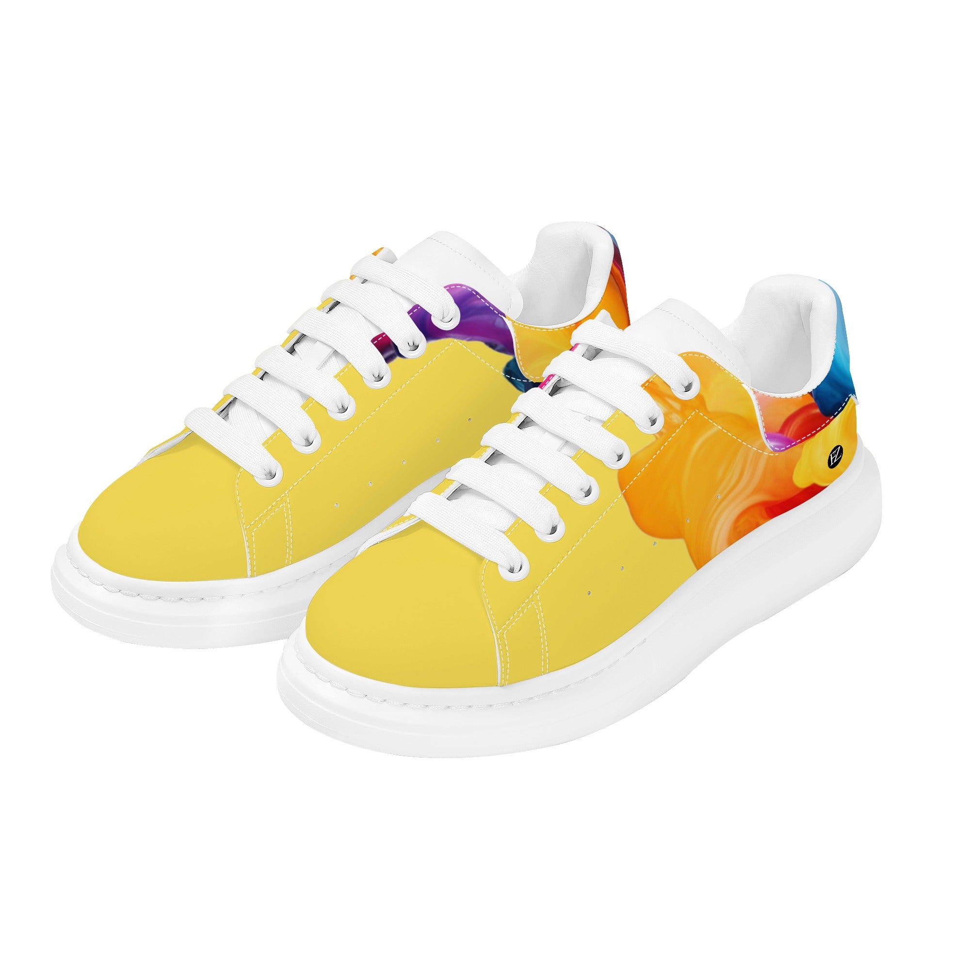 FZ Women's White Tongue Low Top Chunky Shoes - FZwear