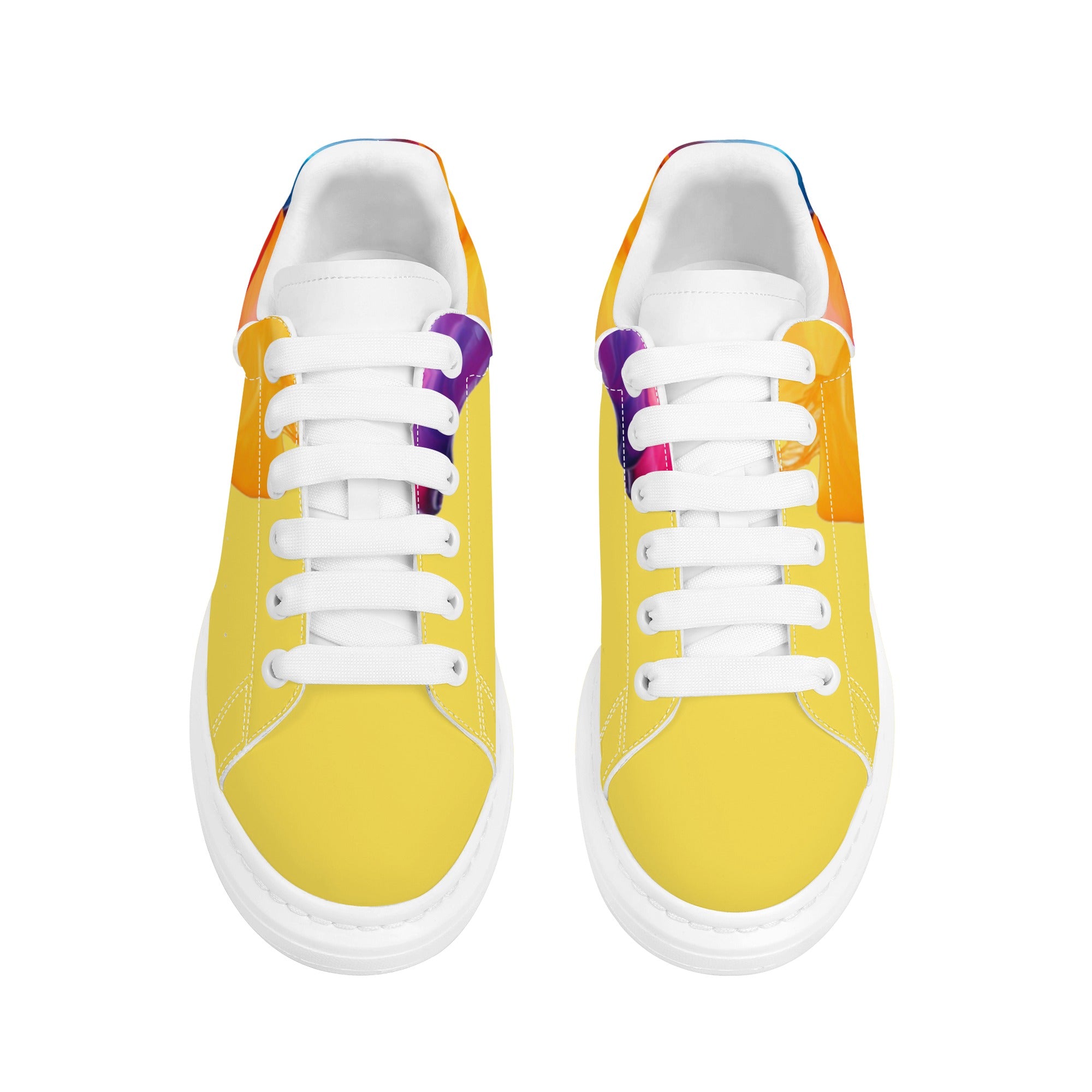 FZ Women's White Tongue Low Top Chunky Shoes - FZwear