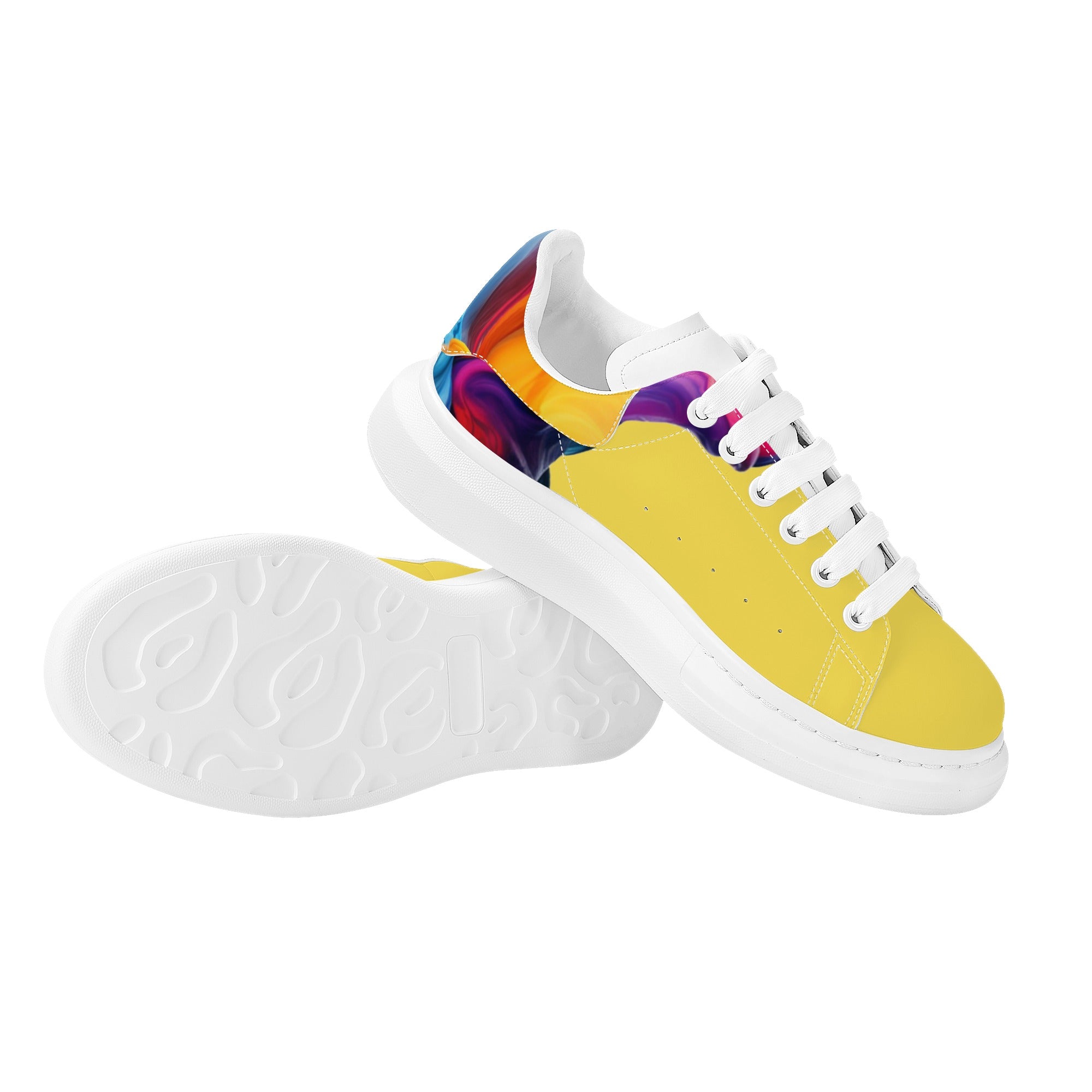 FZ Women's White Tongue Low Top Chunky Shoes - FZwear