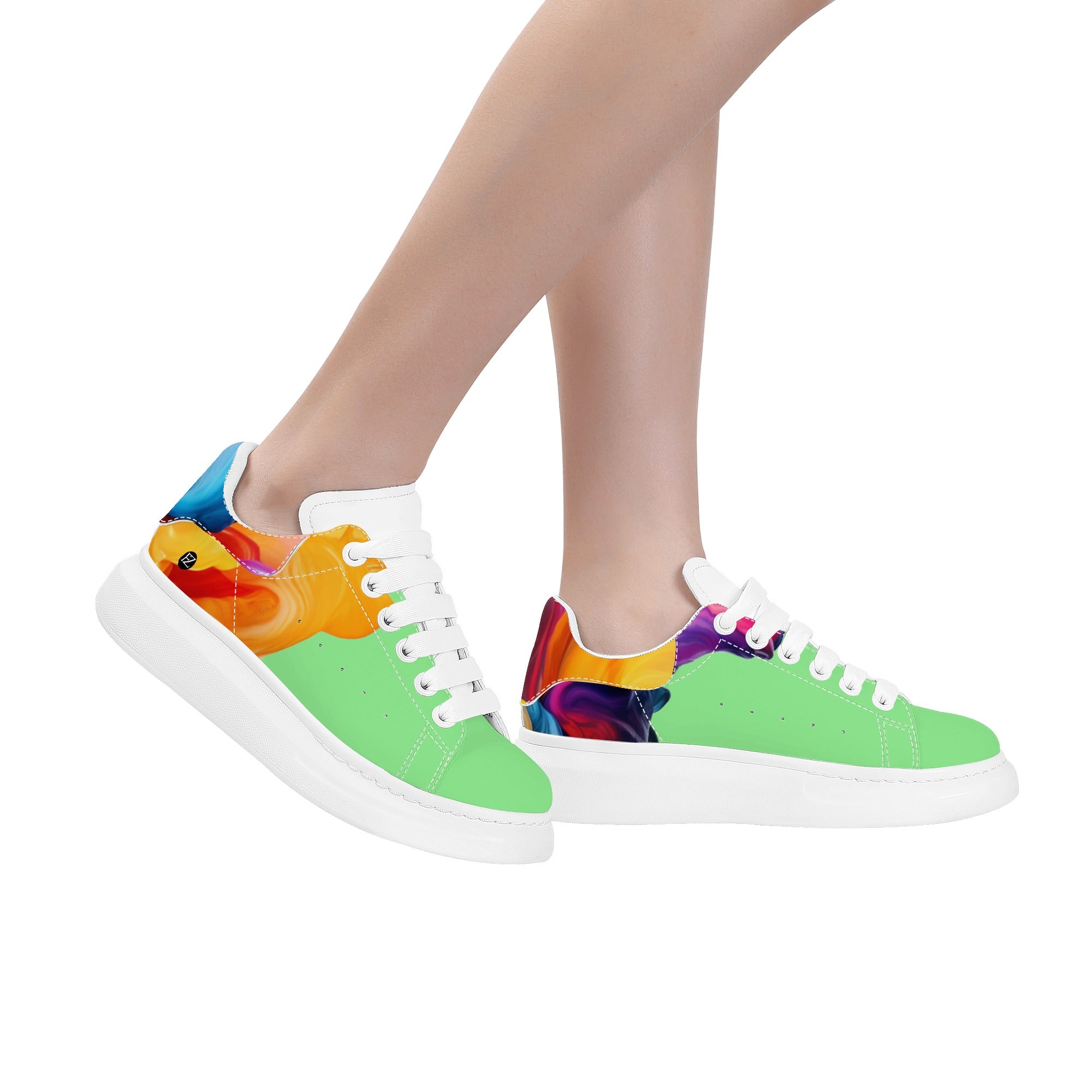 FZ Women's White Tongue Low Top Chunky Shoes - FZwear