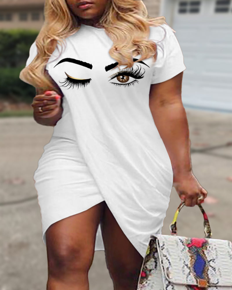 FZ Women's Plus Size Figure Print Warp Dress - FZwear