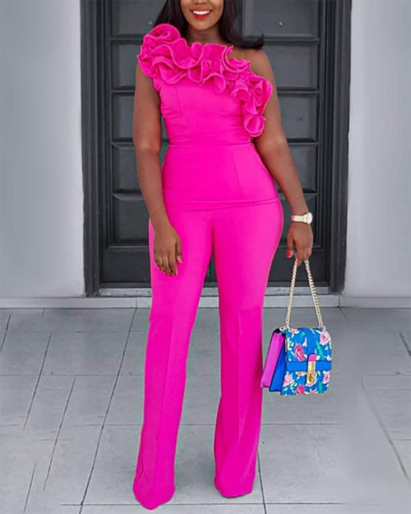 FZ Women's Ruffle Hem One Shoulder Jumpsuit - FZwear