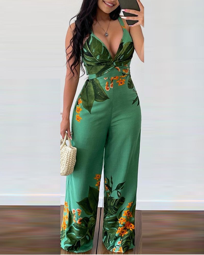 FZ Women's Tropical Print Design Jumpsuit - FZwear