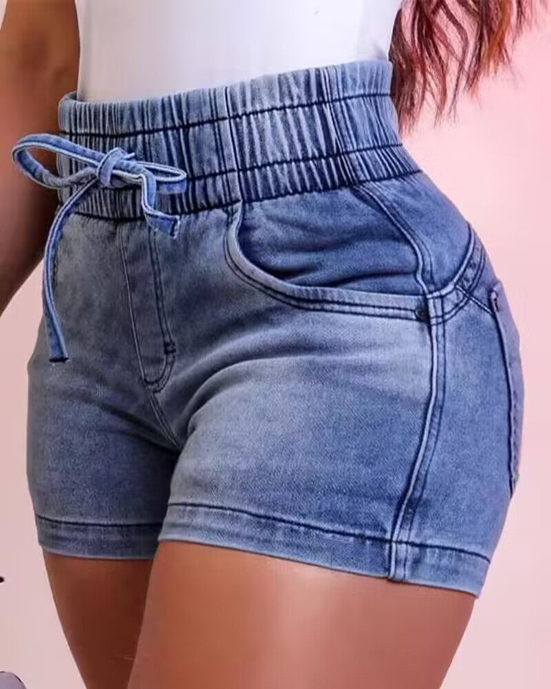 FZ Women's Drawstring High Waist Denim Shorts - FZwear