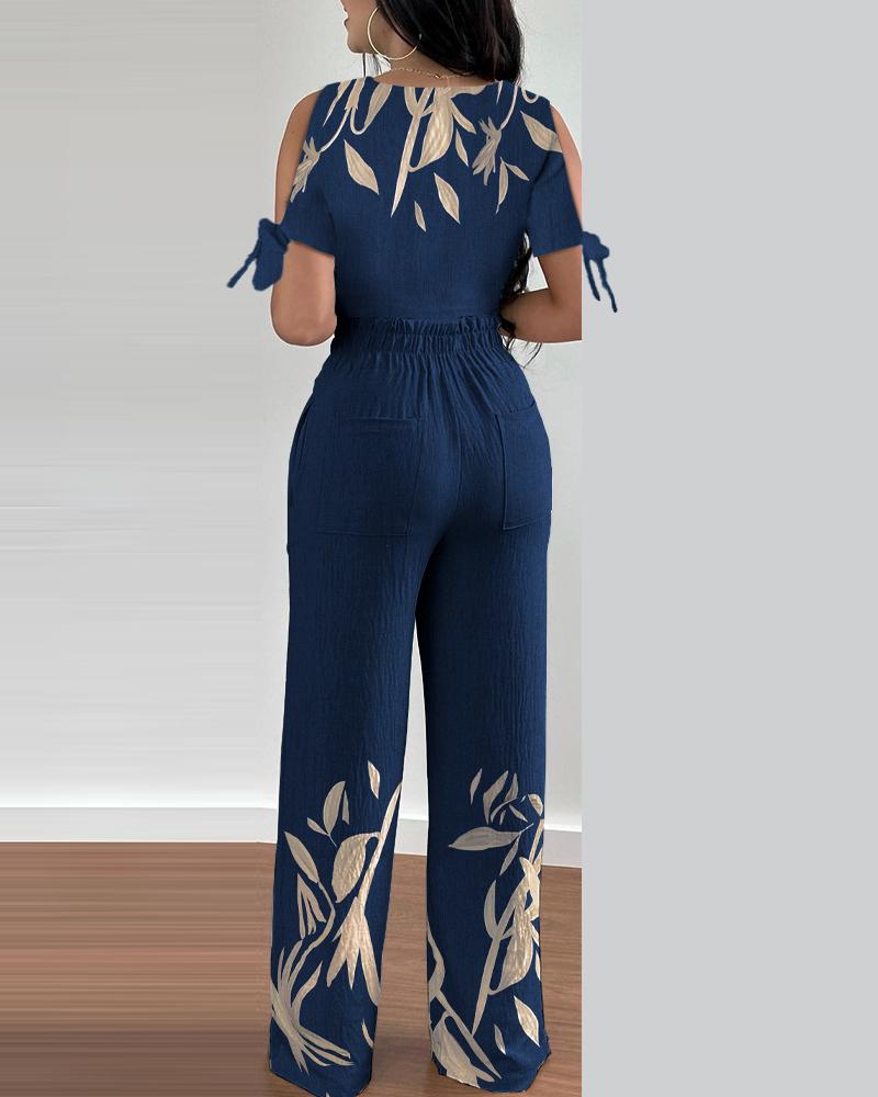 FZ Women's Plants Print High Waist Pants Set - FZwear