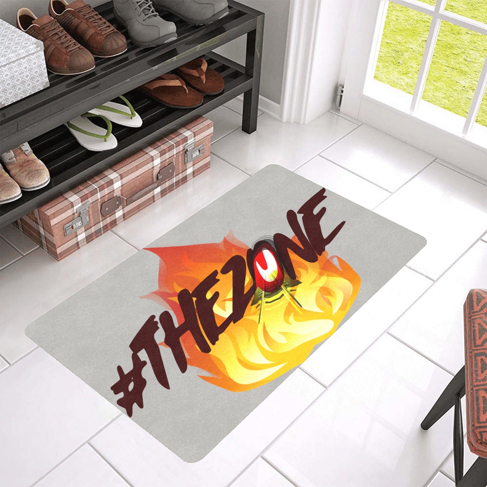 fz door mat one size / fz door mat - zone grey doormat 30"x18"(rubber)(made in usa)