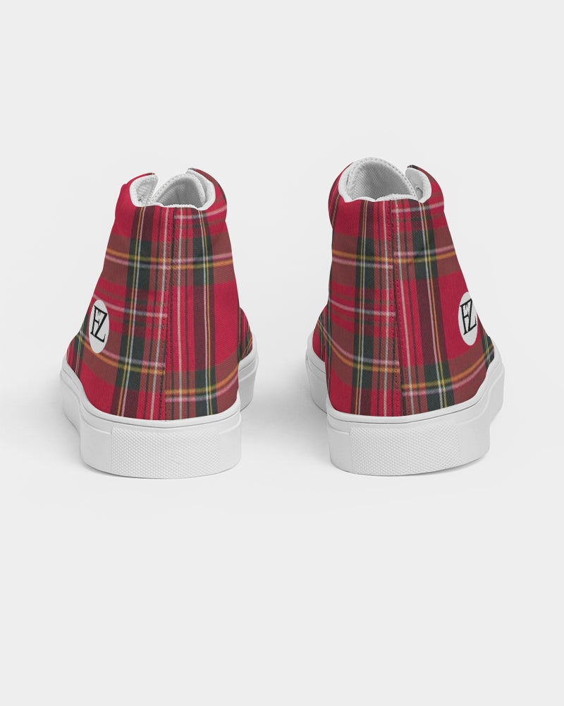 fz plaid too women's hightop canvas shoe