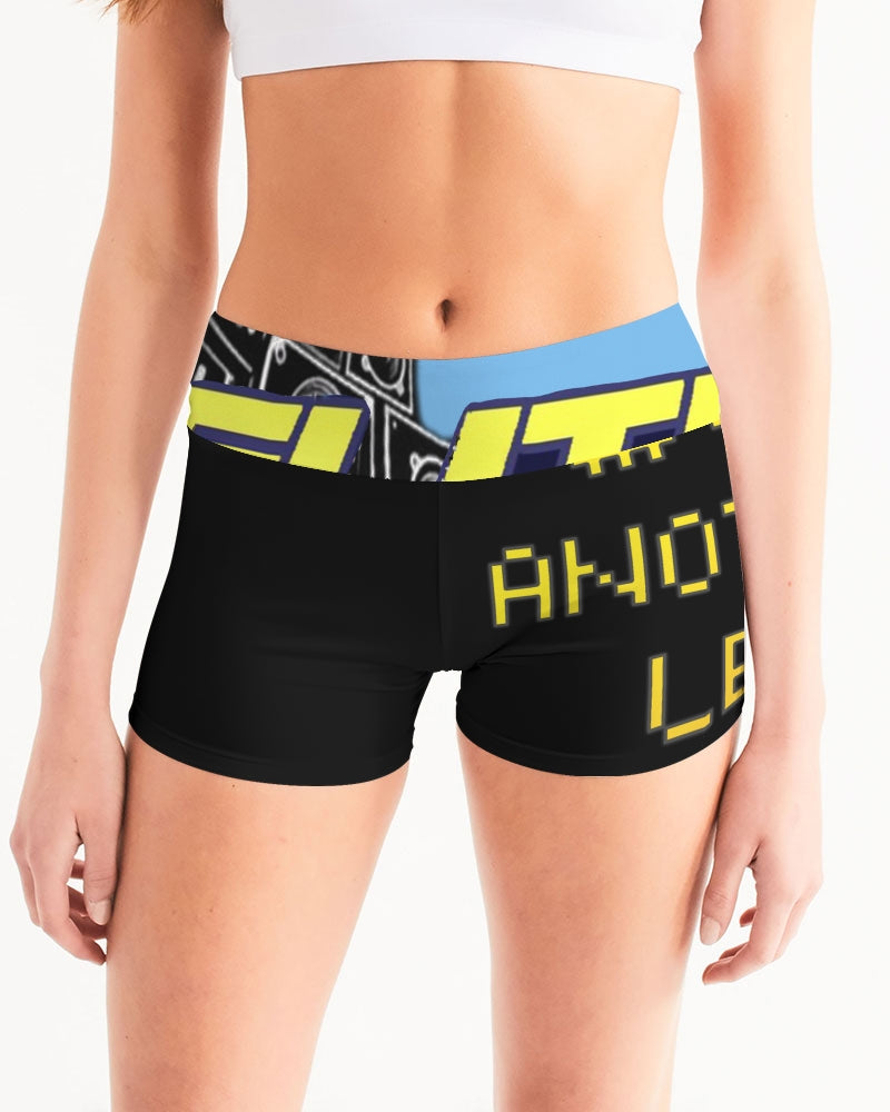 dark flite women's mid-rise yoga shorts