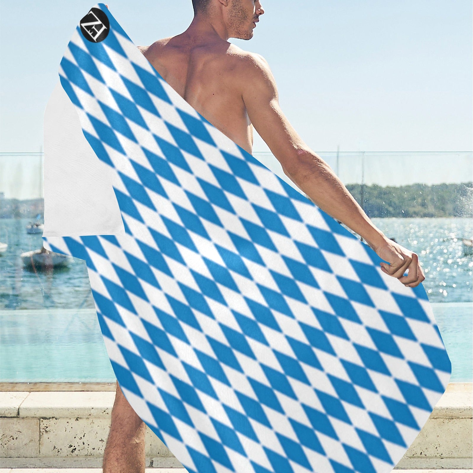 fz beach towel - blue diamond beach towel 32"x 71"(made in queen)