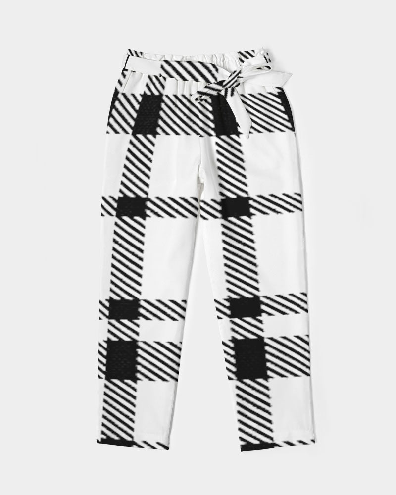 plaid flite women's belted tapered pants