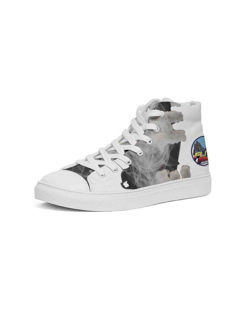 clean stamp men's hightop canvas shoe