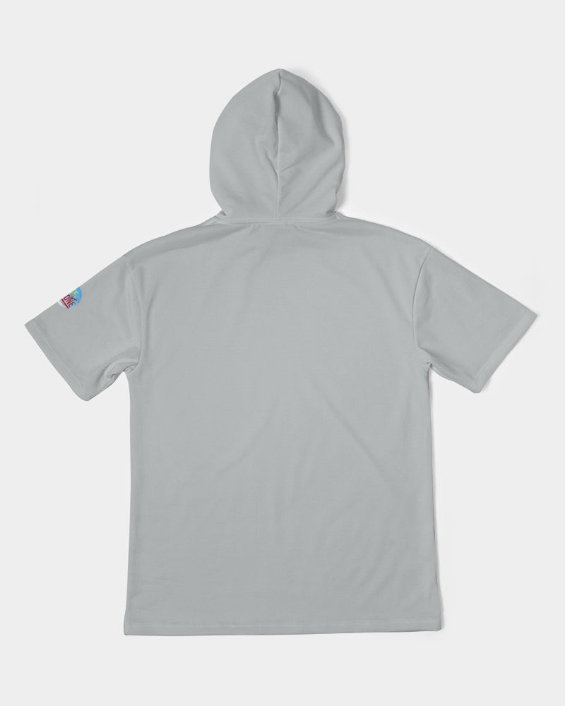 flying grey men's premium heavyweight short sleeve hoodie