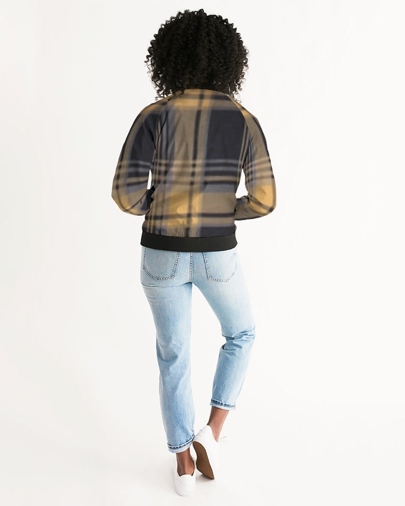 fz plaid women's bomber jacket