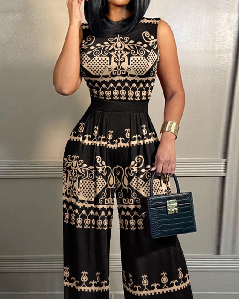 FZ Women's Tribal Print Wide Leg Jumpsuit - FZwear