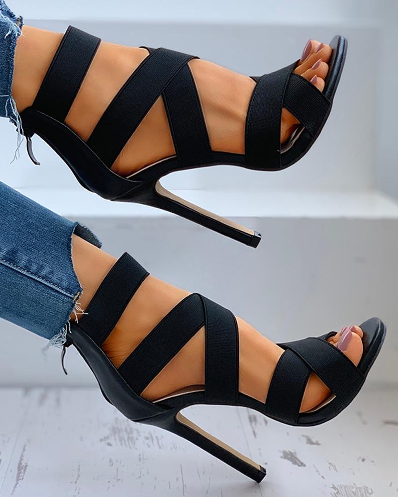 FZ Women's Crisscross Bandage Stiletto Heel Shoes - FZwear