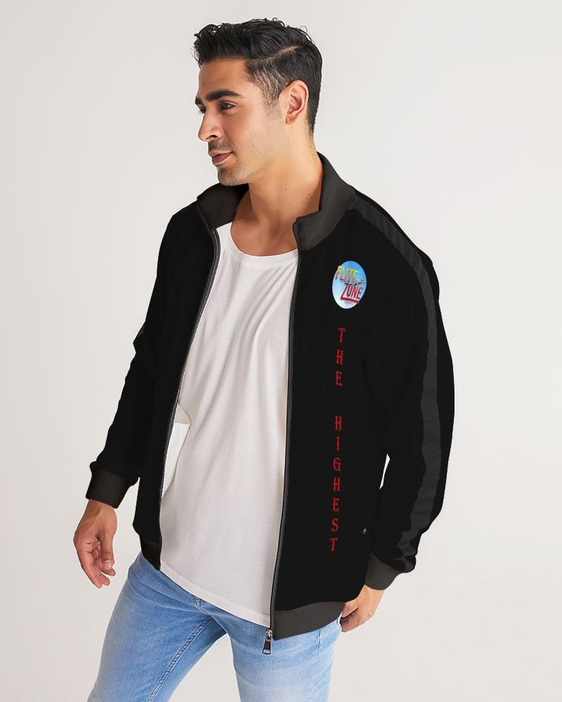black zone men's stripe-sleeve track jacket