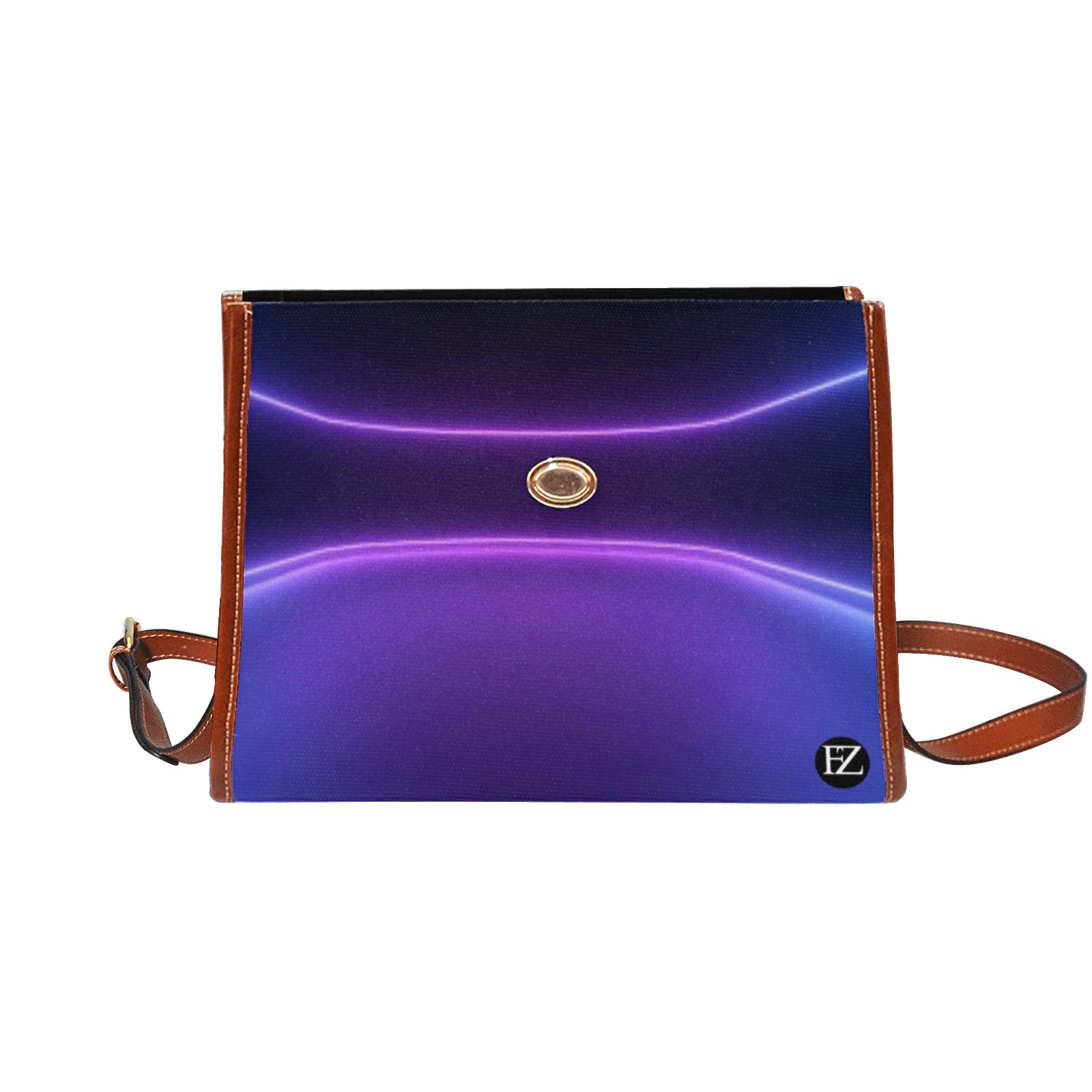 fz women's abstract hand bag all over print waterproof canvas bag(model1641)(brown strap)